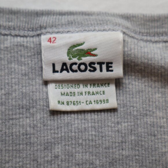 Lacoste Women's Ribbed Knit Lightweight Cotton Blend Cardigan Size EU42 US L EUC - Picture 3 of 9